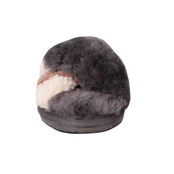 NEW CLOUD NINE ladies duo-tone emma sheepskin slipper in grey/brown - Picture 6 of 10